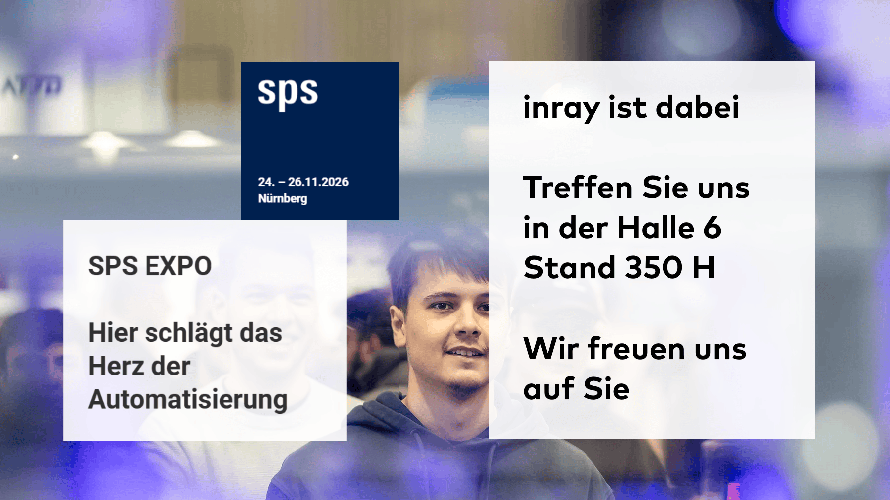 Inray-Stand auf der SPS Messe 2026 in Nürnberg, Halle 6, Stand 350 H.