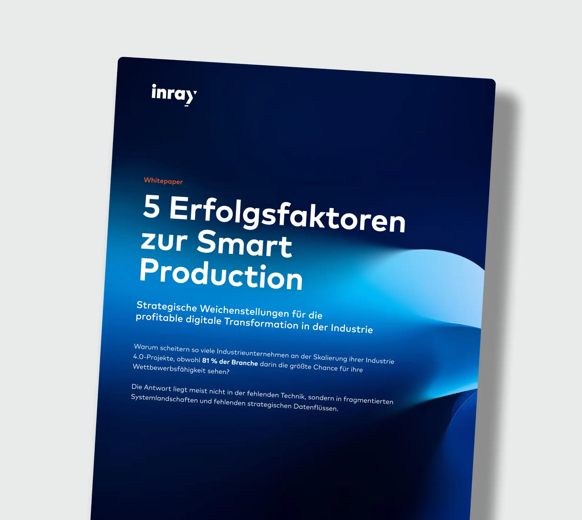 Buchcover mit Titel '5 Erfolgsfaktoren zur Smart Production'.
