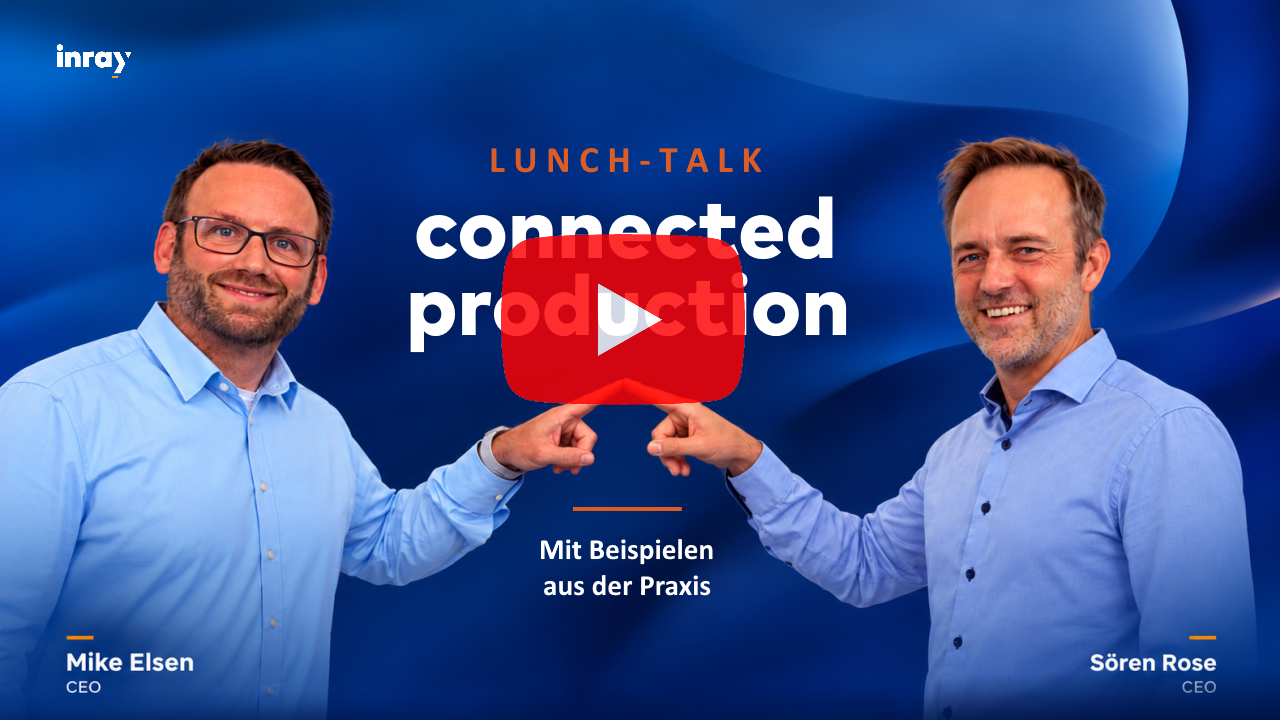 Two men are presenting the Connected Production Platform.